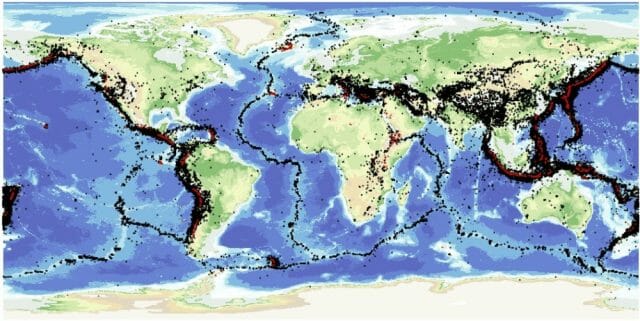 Bolygónk potenciálisan földrengésveszélyes területei 